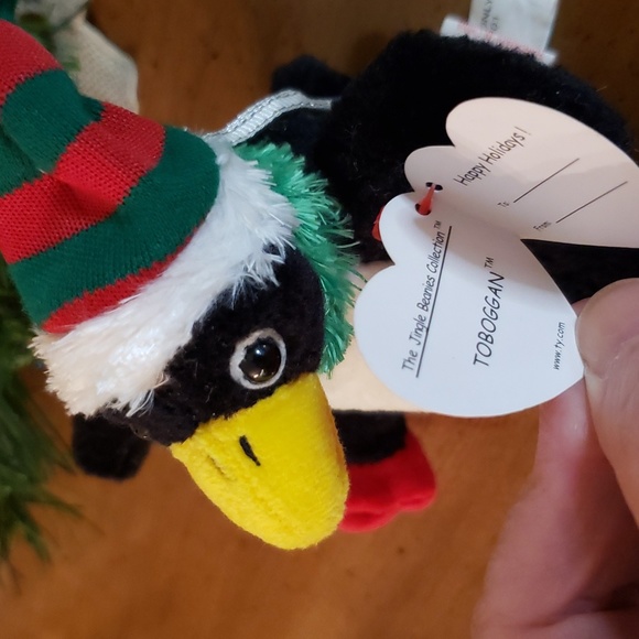 🎅 Vintage TY Jingles Beanies 'Toboggan' Penguin 2004 with tags - Picture 5 of 12